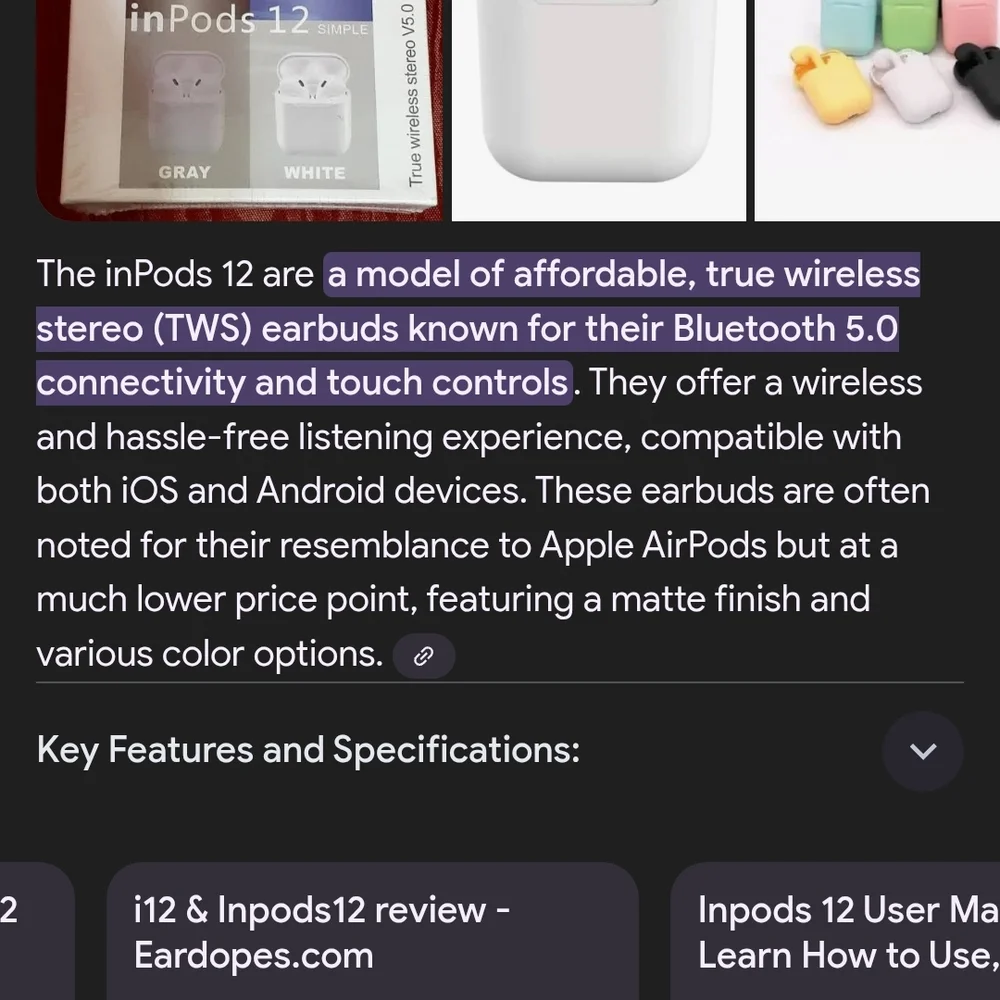 InPods 12 Simple Wireless Earbuds